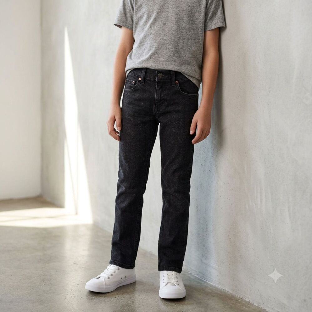 Levi's 511 Youth Boys Jeans Slim Fit Stretch Black Denim Size 10 Regular 25 x 25